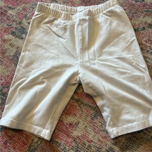 White Relaxed Fit Elastic Waistband Shorts